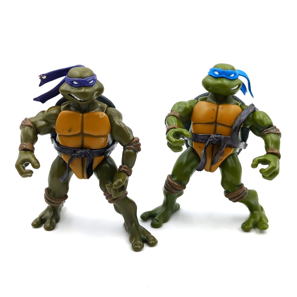 Teenage Mutant Ninja Turtles Action Figure Lot Donatello Leonardo 4.5" 2002 TMNT